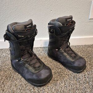 Nitro Monarch TLS Snowboard Boots Women's 6 Twin Lacing System Black Gray